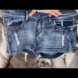 blue jean shorts